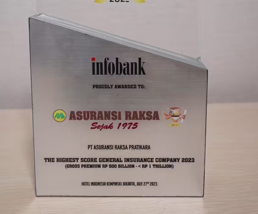 Perusahaan Asuransi Umum dengan Skor Penilaian Tertinggi Tahun 2023 (Premi Bruto Rp500 Miliar hingga < Rp1 Triliun) dari Infobank
